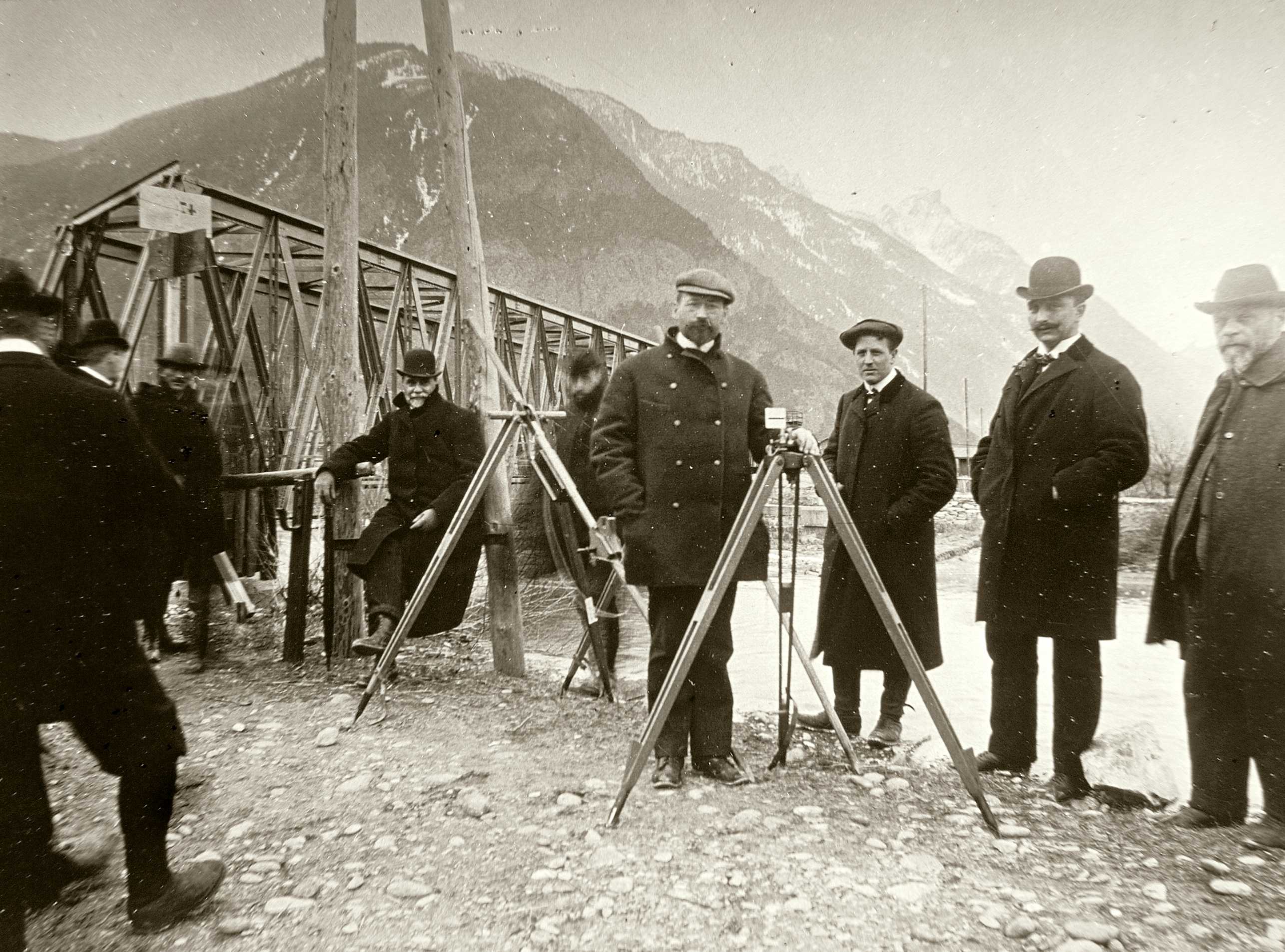 Vergrösserte Ansicht: Vermessung des Simplon-Basistunnels, ca. 1906