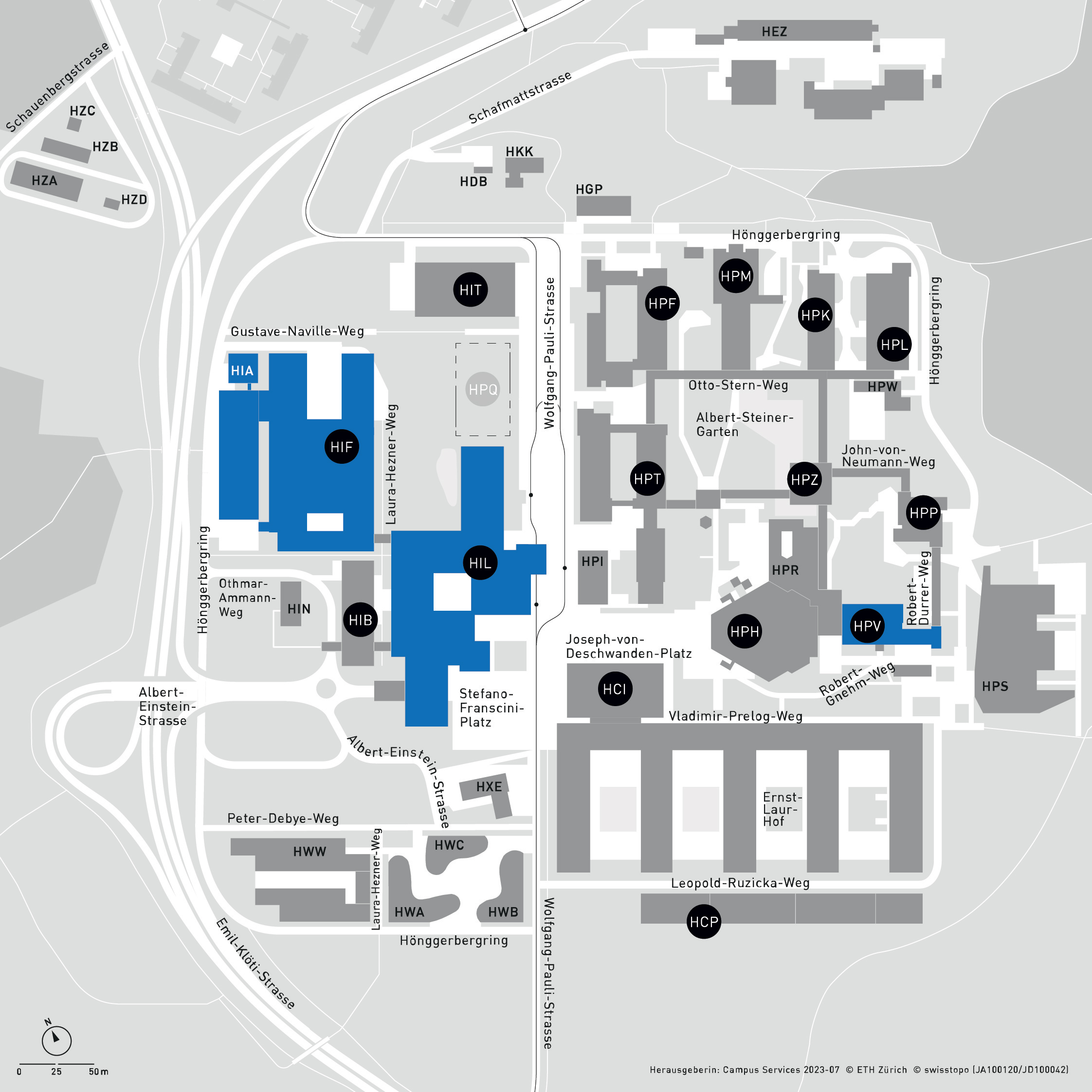 Enlarged view: Site plan D-BAUG