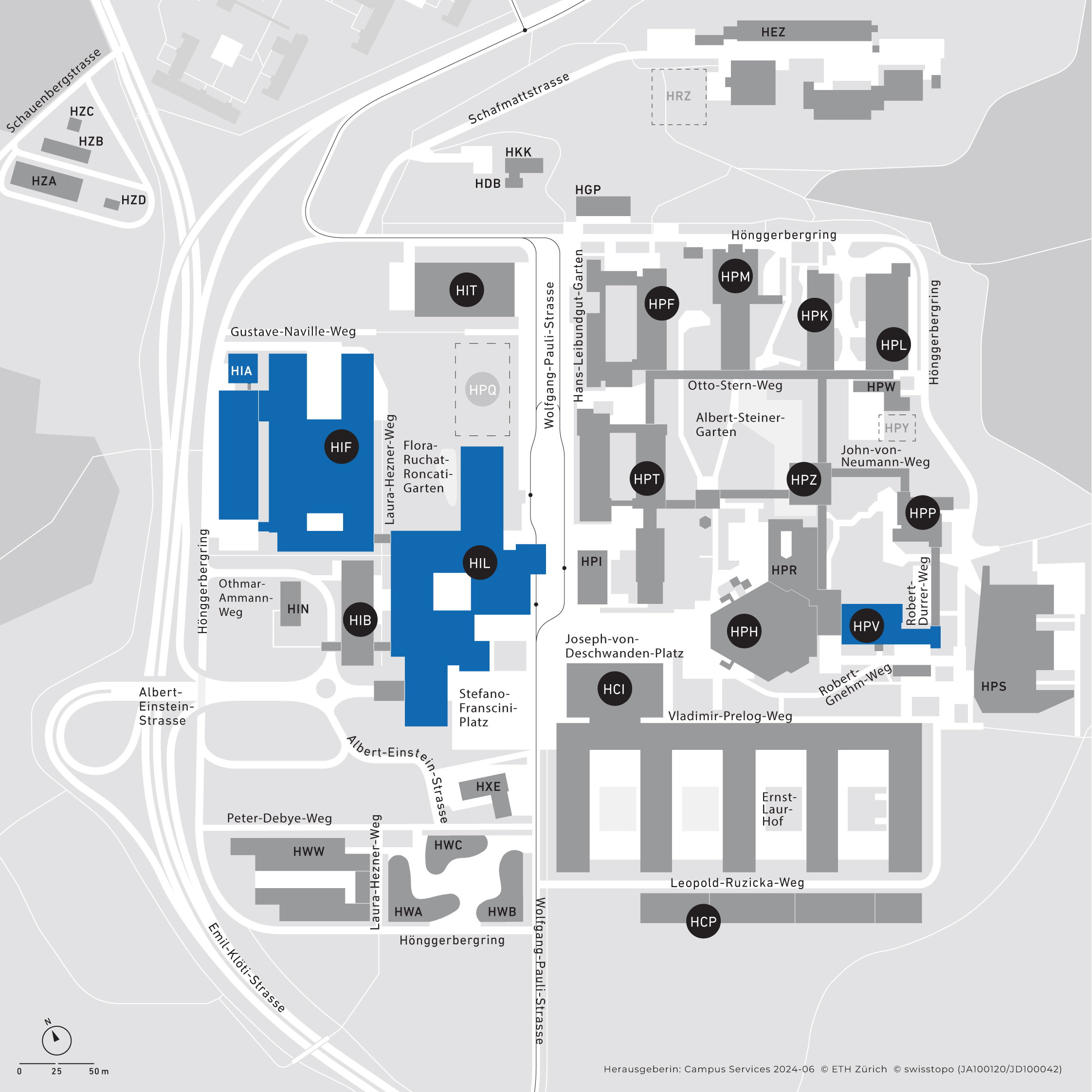 Enlarged view: Site plan D-BAUG