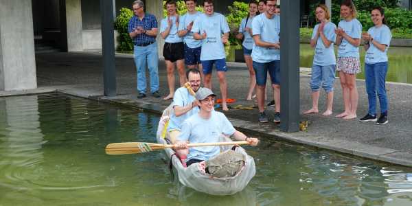 Roland Brunschweiler and Pascal Minder on the boat