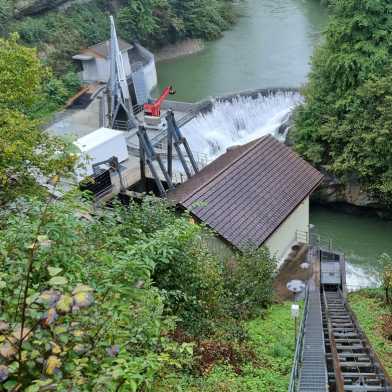 View onto the hydropower plant Herrentöbeli