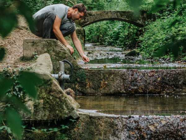 Taking a water sample