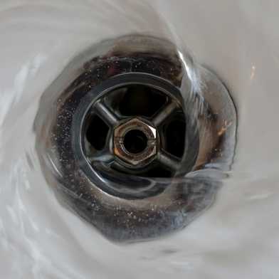 Water going into the sink