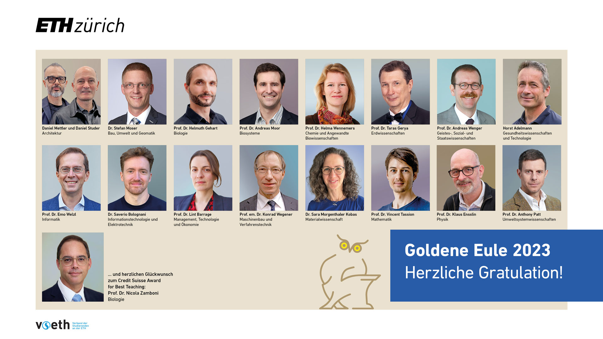 Golden Owl awardees