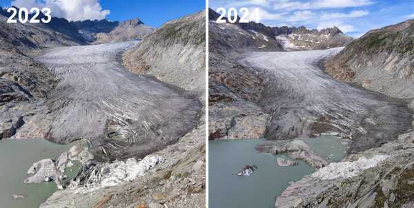 glacier melting comparison between 2023 and 2024