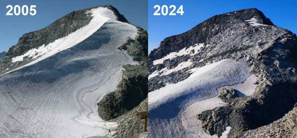 glacier melting comparison between 2005 and 2024