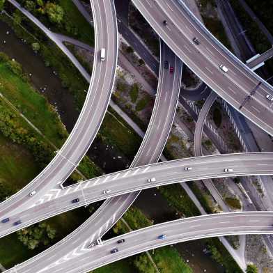 Top view of Brunau highway