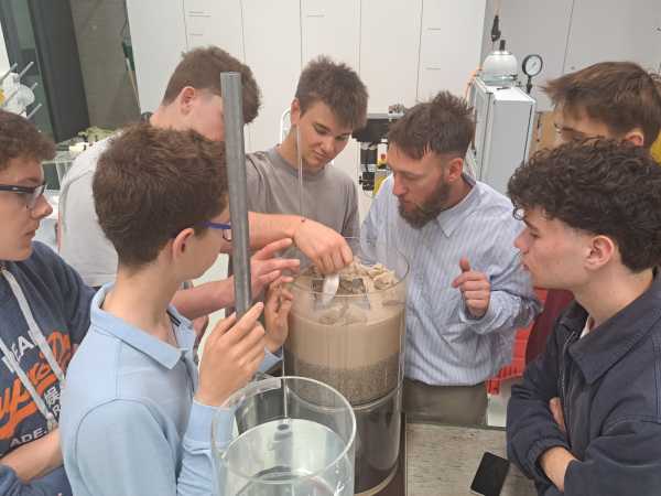 Group of students working on something