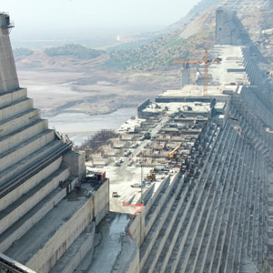 Der Grand Ethiopian Renaissance Dam am Blauen Nil