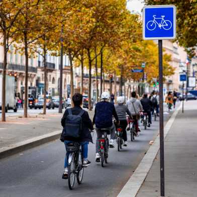Fahrradfahrer in Paris