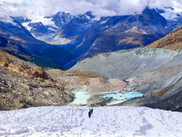 Blick auf Berge und Gletscher