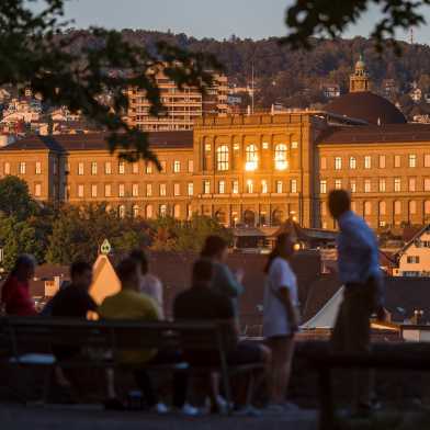 ETH Zürich Westfassade im Abendlicht