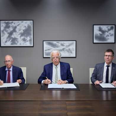 Prof. Pius Baschera, Dr. Urs Mühlebach und Prof. Joël Mesot