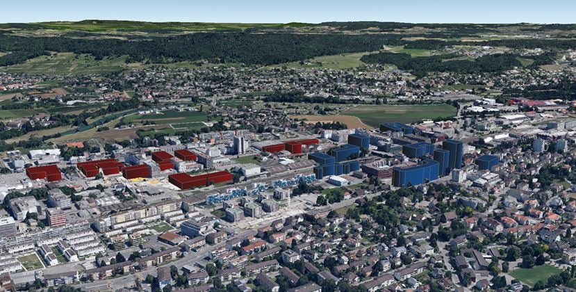 3D Darstellung einer möglichen städtebaulichen Entwicklung von Schlieren (© Bildarchiv D-BAUG, ETH Zürich)